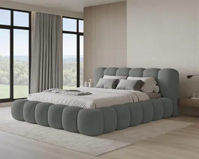 Produktbild von Chilly Möbel Design Polsterbett Stone Grau Bouclé Stoff 180x200 cm mit Stauraum Quelle 92