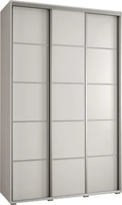 Produktbild von MEBLE KRYSPOL Davos 4 Schrank, drei Türen - 235,2x150x45 cm - Weiß Weiß Silber