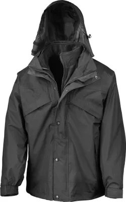 Produktbild von Result Herren 3-in-1 StormDri Jacke mit Reißverschluss und Druckknöpfen, wasserabweisend, winddicht BC930 (S) (Schwarz)