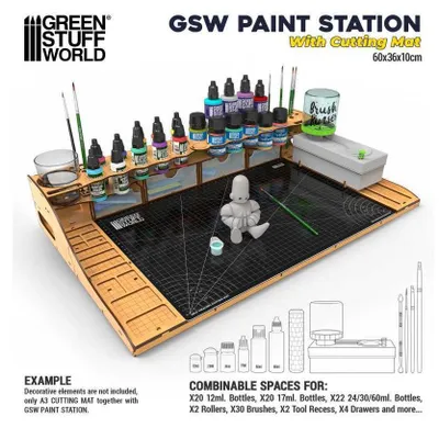 Produktbild von GreenstuffWorld Malstation mit Schneidematte aus MDF