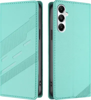 Produktbild von Hülle für Samsung Galaxy A05s, Kunstleder Brieftaschen Handyhülle mit Kartenfach und Standfunktion Türkis