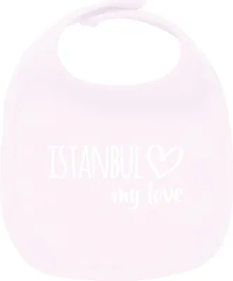 Produktbild von Huuraa Unisex Babylatz Istanbul my love Geschenk Babypink  Baumwolle Istanbul Mitbringsel