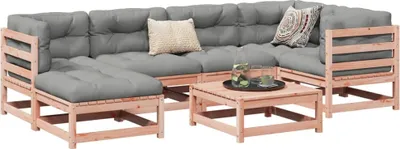Produktbild von Möbel 7-tlg. Garten-Sofagarnitur Massivholz Douglasie - Gartenmöbelset 3299532