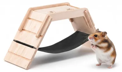 Image de Pont en bois pour hamster de Ferplast, avec hamac et échelle, jouet pour rongeurs, jouet pour hamsters