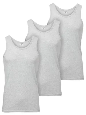Image de Ladeheid - Débardeurs sans manches en coton pour homme, lot de 3 pièces LA40-258 (gris chiné, M)