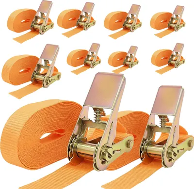 Produktbild von 10x Spanngurt mit Ratsche 1-tlg 4m 800kg 25mm orange wetterfest und robust