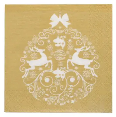 Imagen del producto de PAPSTAR 89523 PAPSTAR Weihnachts-Motivservietten "Deers Couple", gold