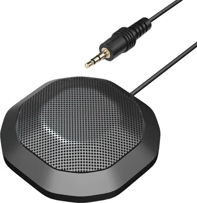 Obrázok produktu pre Prenosný 3,5 mm zásuvný konferenčný mikrofón 360ã Všesmerový kondenzátorový počítačový mikrofón Plug-and-Play mikrofón pre PC Laptop Videokonferencie Chatovanie hranie hier Nahrávanie online triedy Skype