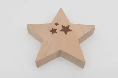 Immagine prodotto di Stella decorativa in legno di betulla, 14 cm