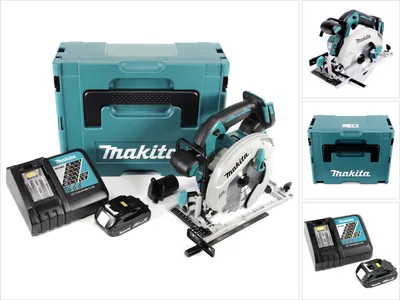 Produktbild von Makita DHS 680 RY1J Akku Handkreissäge 18 V 165 mm Brushless + 1x Akku 1,5 Ah + Ladegerät + Makpac
