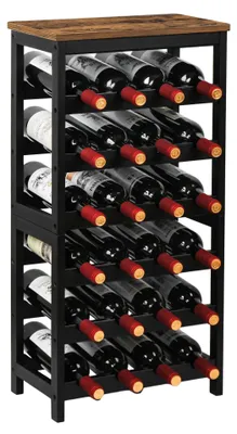 Weinregal aus Bambus, 6 Etagen, für 24 Flaschen, rustikales Braun