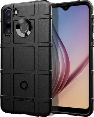 Produktbild von Mobigear Rugged Shield  Samsung Galaxy A21 Hülle Flexibles TPU Backcover Stoßfest - Schwarz