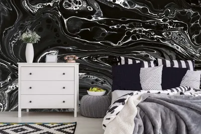 Produktbild von Vlies Fototapete ABSTRAKTE SCHWARZ MARMOR TEXTUR 375 x 250 cm (inkl. Kleister) - Vlies Tapete, Wandtapete, Wandbilder - Tapete für Wohnzimmer Schlafzimmer, Büro, Küche - Montagefertig