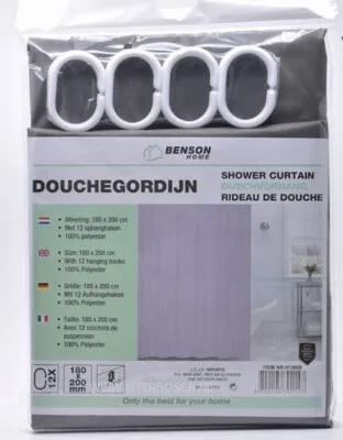 Produktbild von Duschvorhang grau 180x200 cm