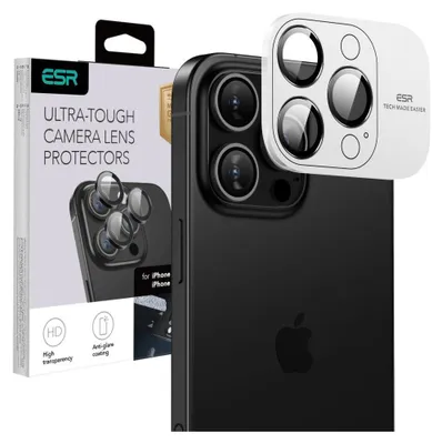 Obrázok produktu pre ESR Chrániče skla objektívu Armorite pre iPhone 14 Pro / 14 Pro Max / 15 Pro / 15 Pro Max / 16 Pro / 16 Pro Max – čierne