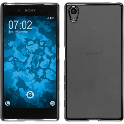Produktbild von PhoneNatic Case kompatibel mit Sony Xperia Z5 - grau Silikon Hülle Slim Fit + 2 Schutzfolien