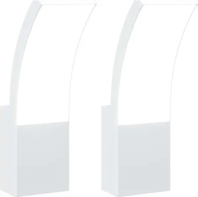 Image de vidaXL Applique murale d'extérieur LED 2 pcs. Blanc Aluminium moulé sous pression