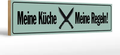 Produktbild von Holzschild  Meine Küche meine Regeln, 46 x 10 cm, Holzschilder Spruch Küche