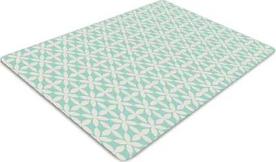 Produktbild von Stuhlunterlage Bürostuhlunterlage 120 cm x 90 cm Bodenmatte Bürostuhlunterlage - Weiß blaues Muster