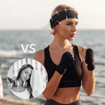Produktbild von 4/6 PCS Sports Damen Stirnband, Baumwollstretch Schweißband Mischfarben, Wicking Stretchy Stirnband für Frauen Sport/Yoga/Laufen/Fitness