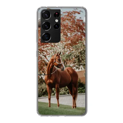 Produktbild von MuchoWow® Handyhülle Schutzhülle Hülle für Samsung Galaxy S21 Ultra Pferd - Baum - Halfter Silikon Softcase Handy Hülle - Mobiltelefon