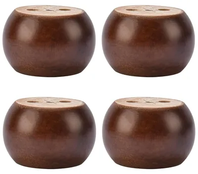 Productafbeelding van Solidchoice - Set van 4 Houten Meubelpoten van 5 cm, Walnoot