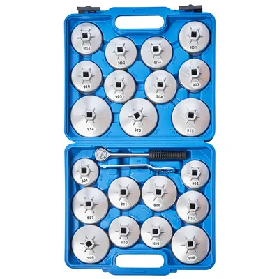 Produktbild von KRAFTPLUS K.210-3523 Ölfilterschlüssel Satz Ölfilterkappen Aluminium Ölfilter Werkzeug Umschaltknarre - 23 teilig