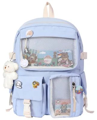 Produktbild von Rucksack Kawaii mit Zubehör hellblau 32x11x43cm