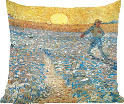 Produktbild von MuchoWow® Zierkissen Sofakissen Wohnzimmer Dekokissen 60x60 cm Der Sämann - Vincent van Gogh - Sitzfläche - Foto Polster