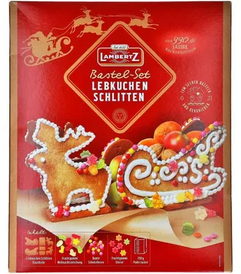 Produktbild von Lambertz Lebkuchen-Schlitten Bastel-Set 828g