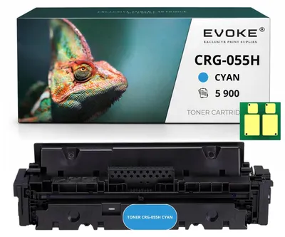 Obrázok produktu pre Kompatibilná tonerkartuša Evoke pre tlačiareň Canon CRG-055h 3017C002C, modrá, výtlačnosť 5 900 strán, kompatibilná s modelmi i-SENSYS LBP662Cdw, LBP664Cx, MF741Cdw, MF744Cdw