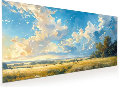 Produktbild von Küchenrückwand Spritzschutz Glas mit Motiv Landschaft mit Wolken 40 x 40 cm