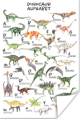 Obrázok produktu pre MuchoWow® Plagát - Abeceda - Dinosaurus - Chlapci - Dievčatá - Vzdelávacie - 20x30