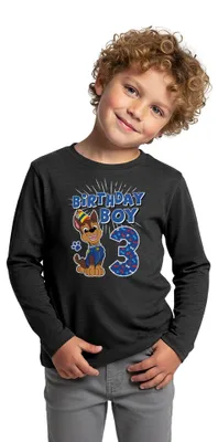Produktbild von Spreadshirt Paw Patrol Chase 3 Jahre Alt 3. Geburtstag Kinder Premium Langarmshirt, 110/116 (4 Jahre), Anthrazit meliert