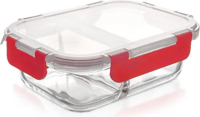 Produktbild von Glas-Frischhaltedose mit Deckel und Dichtung, unterteilt, 950 ml
