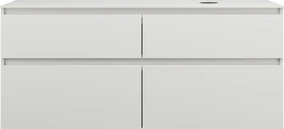 Produktbild von burgbad Lin20 Waschtischunterschrank inklusive Konsolenplatte, Beckenausschnitt rechts, 4 Auszüge, 1402x552x611mm, SGRA140RF5375