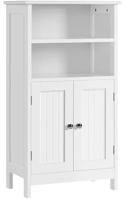 Productafbeelding van Badkamerkast keukenkast - 93 x 50 x 30 cm - Dubbele deur - Verstelbaar rek - Wit