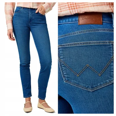 Produktbild von Wrangler | Damenjeans Slim blau Denim Stretch Skinny Fit figurbetonte Röhrenjeans modern W27 L32