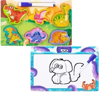 Immagine prodotto di Puzzle 2 in 1 in legno e lavagna - Merkpol
