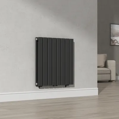Zdjęcie produktu dla Grzejnik płytowy 'Nore' Czarny 60x60cm Dwuwarstwowy 809W