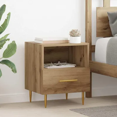 Produktbild von "Schlussverkauf" Nachttisch 1 PC - mit Reichlich Stauraum - mit Schubladen Braun 40x35x47,5 cm Holzwerkstoff C9102
