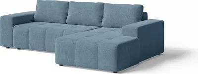 Obrázek produktu pro Rohová sedací souprava s funkcí spaní L – modrá – 264x78x155 cm – pravá – pohovka do obývacího pokoje – rozkládací sedací souprava – ORION