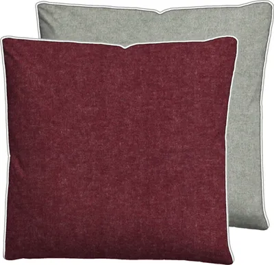 Produktbild von biberna Melange-Flanell Bettwäsche Paspel Uni 80x80 cm Burgund