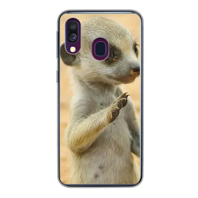 Produktbild von MuchoWow® Handyhülle Schutzhülle Hülle für Samsung Galaxy A40 Erdmännchen - Braun - Tier Silikon Softcase Handy Hülle - Handy-Tasche