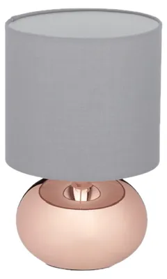 Obrázok produktu pre Relaxdays nočná lampa dotyková stmievateľná, moderná dotyková lampa s 3 úrovňami, E14, stolná lampa s káblom, 28 x 18 cm, meď