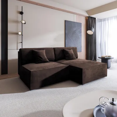 Produktbild von Masseno Ecksofa FIORO M mit Schlaffunktion L-Form, Sofa mit Bettkasten, Wohnzimmersofa, Couch, Soffa, Bettsofa, Couchgarnitur- Braun, MONOLITH 29
