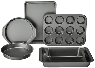Zdjęcie produktu dla Zestaw form do pieczenia podstawowych kształtów, powłoka nieprzywierająca, 6 sztuk, wymiary: 41,3 x 29,8 x 15,9 cm