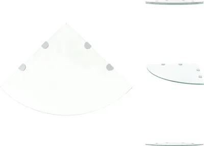 Image de vidaXL Étagères d'angle 2 pièces avec supports chromés verre transparent - étagères murales