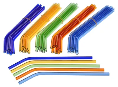 Produktbild von GRÄWE Trinkhalme 50 Stück, Hartglas, bunt