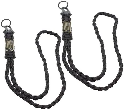 Produktbild von Schwarze geflochtene Paracord-Lanyards - 2 Stück - Heavy Duty